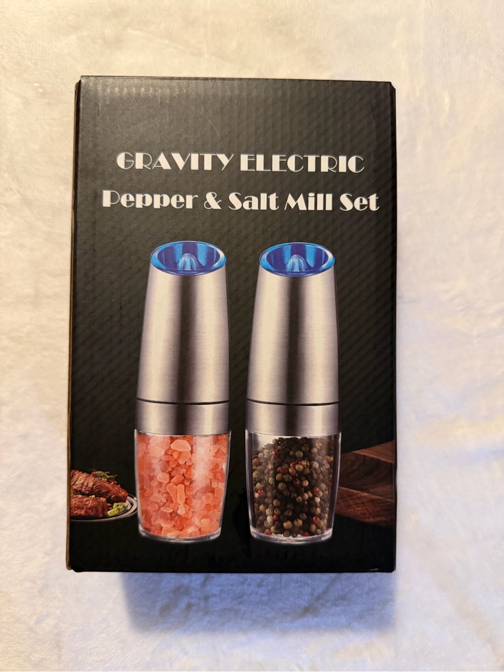 Gravity Electric Silver Pepper & Salt Mill Set - Silver
